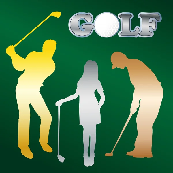 Silhouettes de golf vectorielles — Image vectorielle