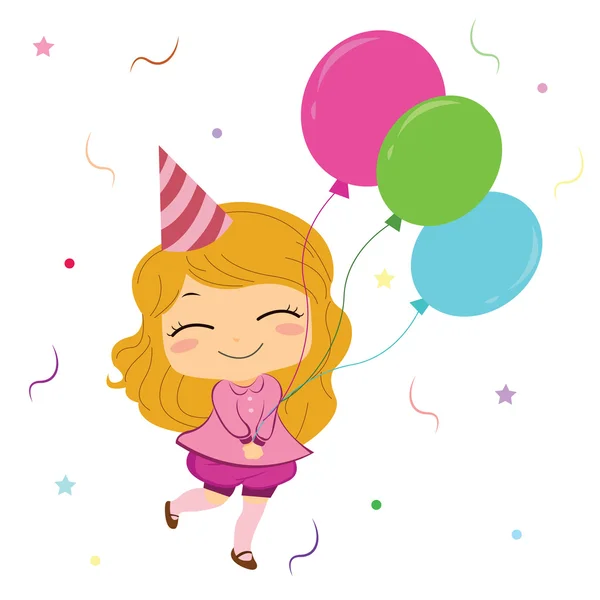 Joyeux anniversaire salutations dessin animé — Image vectorielle