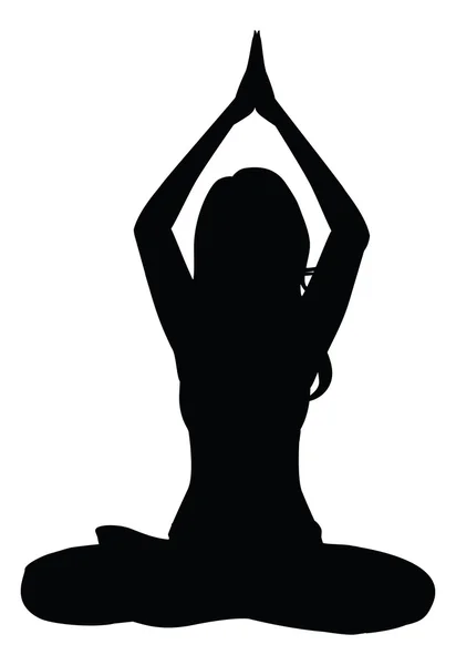 Reihe von Yoga-Silhouette — Stockvektor