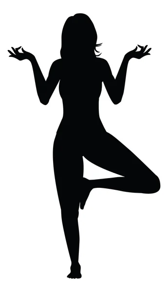 Set van Yoga silhouet — Stockvector