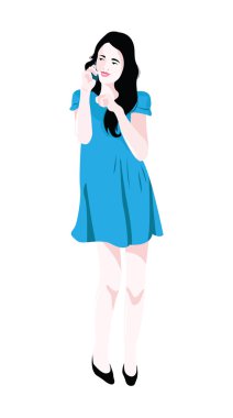 Cep telefonuyla konuşan bir kadın.