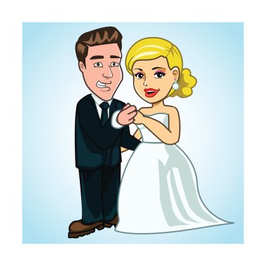 Gelin ve Damat Düğün vektör