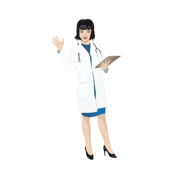 Vrouwelijke arts vector illustratie — Stockvector