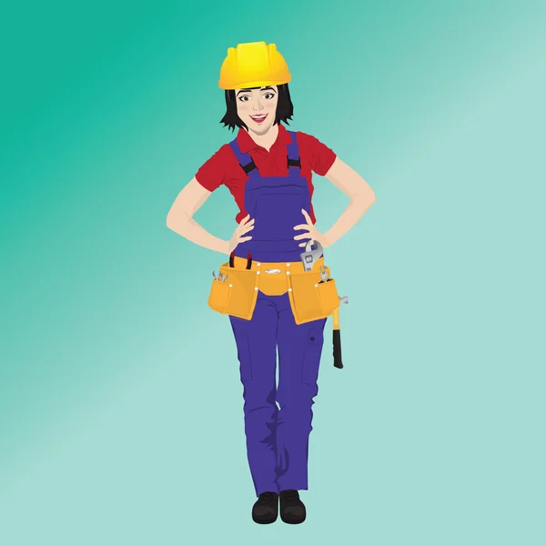 Ilustración vectorial del trabajador femenino — Vector de stock