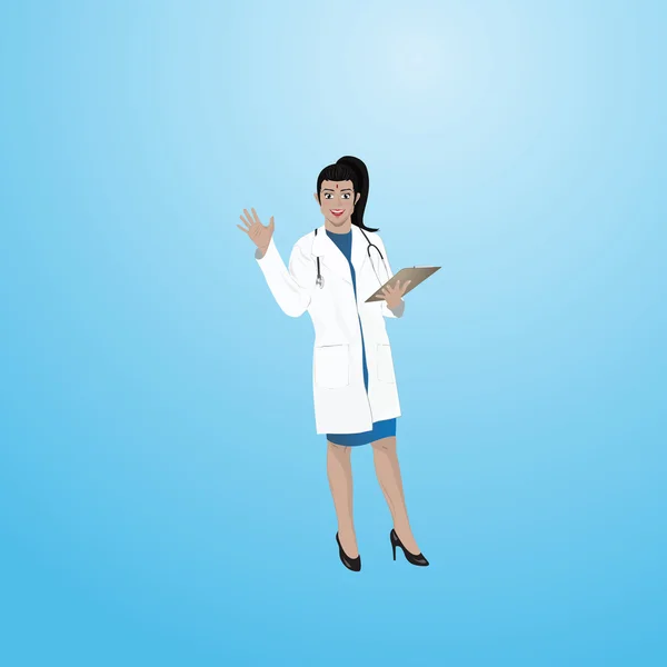 Vektorová ilustrace ženského lékaře — Stockový vektor
