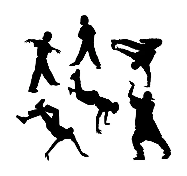 Dansen silhouetten illustratie — Stockvector