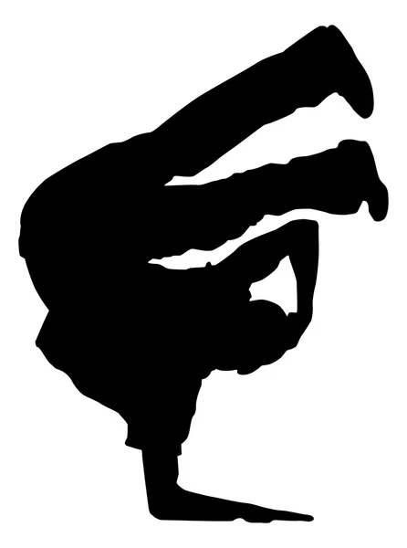 Breakdance-Silhouette — Stockvektor