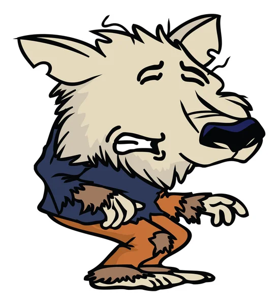 Cartone animato lupo mannaro Illustrazione — Vettoriale Stock