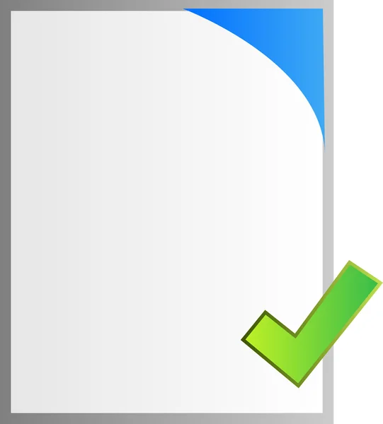 Imagen vectorial de una marca de verificación en un cuaderno . — Vector de stock