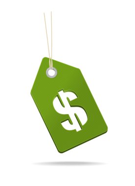 yeşil etiket üzerinde dolar işareti vektör görüntü.