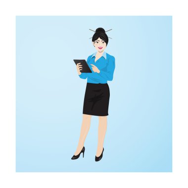 iş kadını ile bir klasör belgeler için