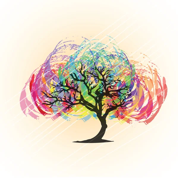 Rainbow colored tree of life — Stock Vector