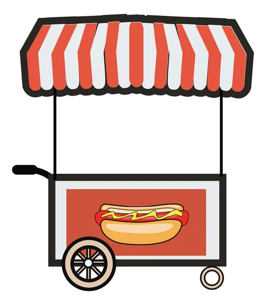 Hot dog street vendor vector — Stock Vector