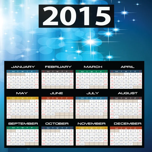 2015 år vektor kalender — Stock vektor