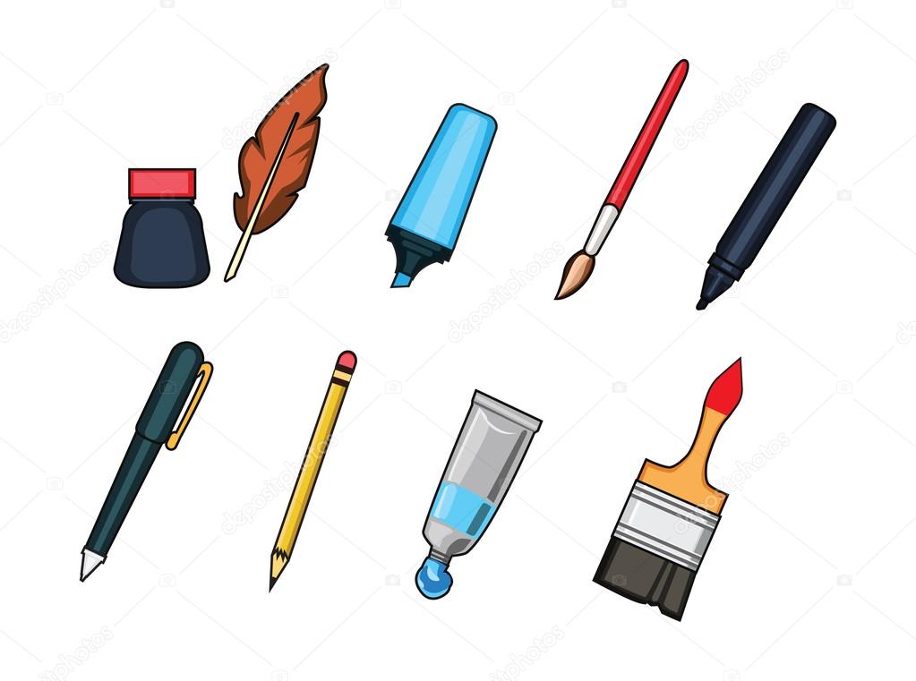 Writing tools vector set Stock Vector Image by ©kozzi2 108256914