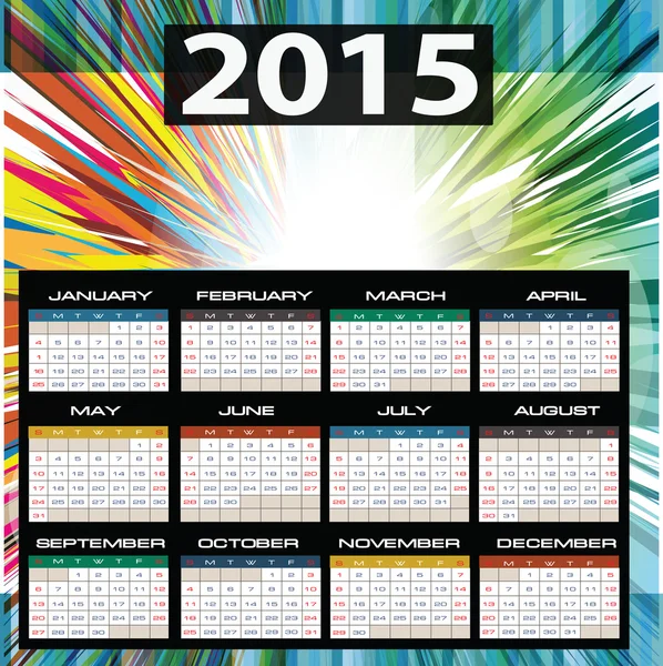 2015 år vektor kalender — Stock vektor