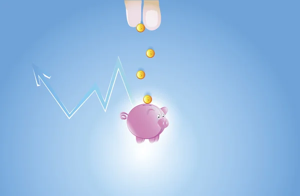 Piggy bank clipart ábra — Stock Vector