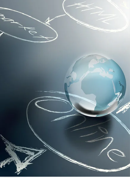 Illustration verticale du concept de globe SEO — Image vectorielle