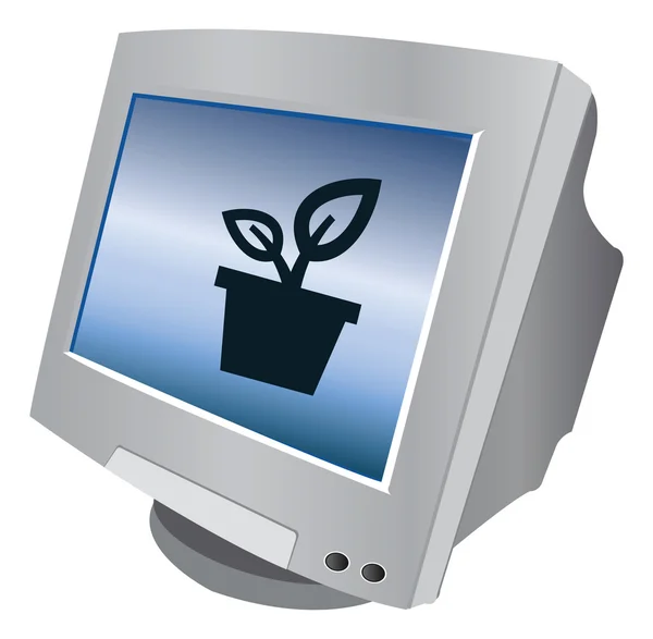 Icono del monitor del ordenador — Vector de stock