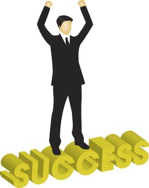 vektör görüntü bir işadamı kaldırdı elleriyle.