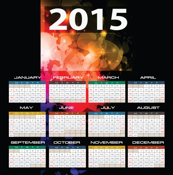 2015 år vektor kalender — Stock vektor