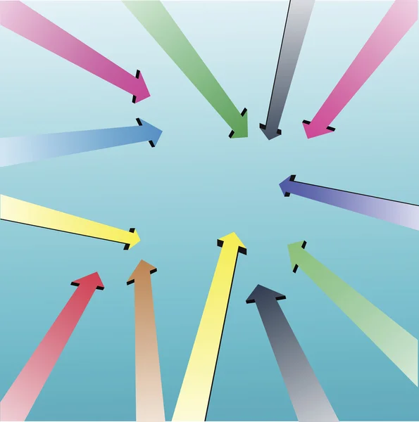 Векторное изображение разноцветных стрелок . — стоковый вектор