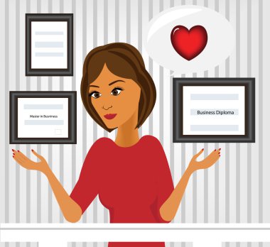 bir mutlu ve sevgi iş kız vektör