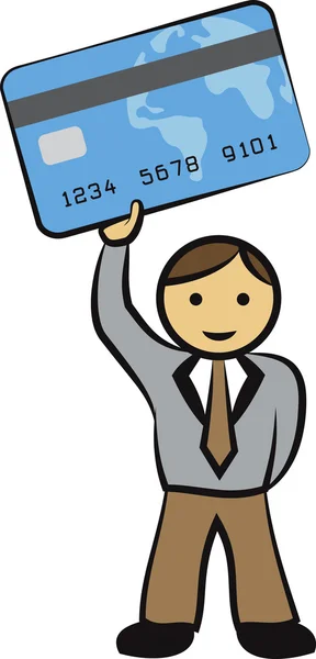 Businessman with credit card vector — Stock Vector