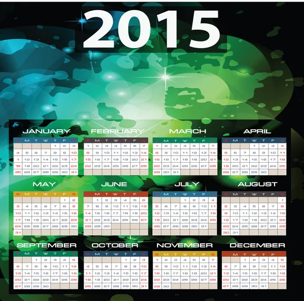 2015 år vektor kalender — Stock vektor