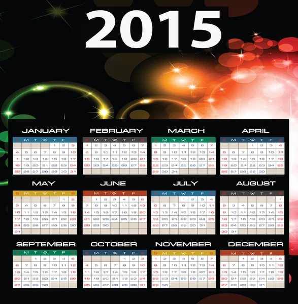 2015 år vektor kalender — Stock vektor