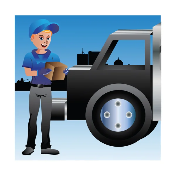 Delivery man vector — Stock Vector