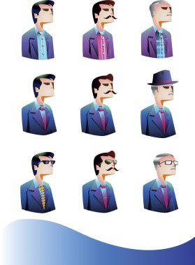 vektör görüntü bir işadamı farklı avatar.