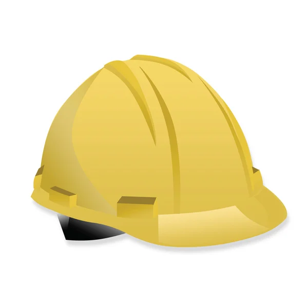 Illustration of isolated yellow helmet on white background. — Stock Vector