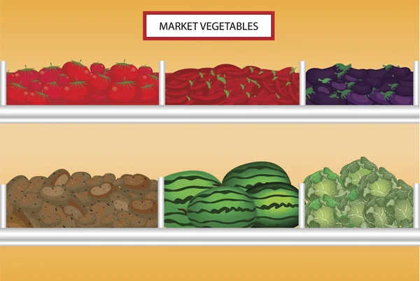 Vector de puesto de verduras . — Vector de stock