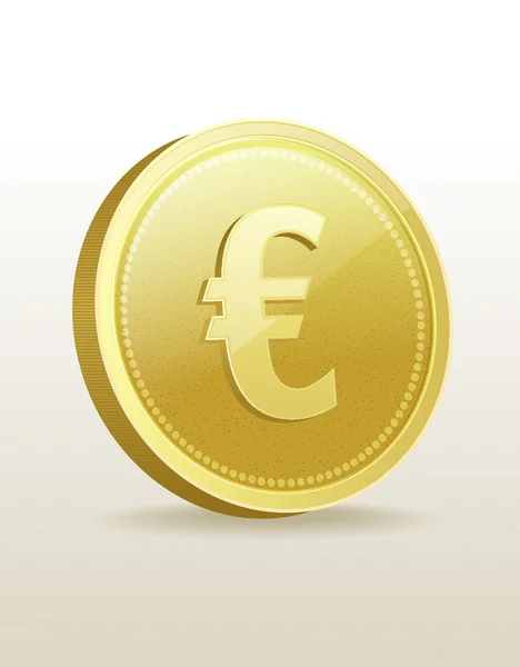 Euro moneda de oro vector — Vector de stock