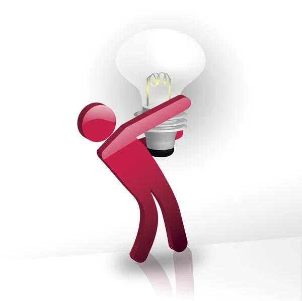Immagine vettoriale di una persona in possesso di lampadina idea . — Vettoriale Stock