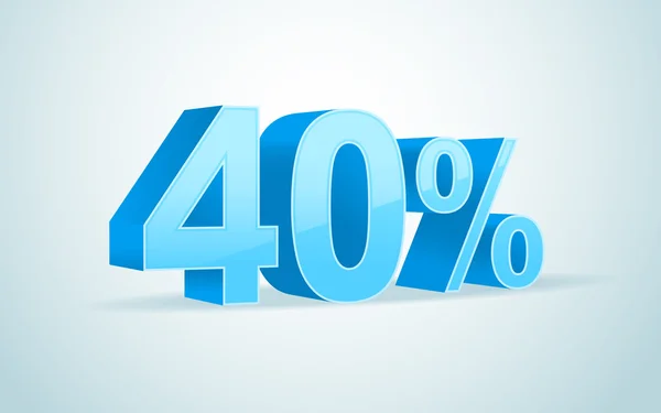 Vector image of a blue 40%. — Stockvector