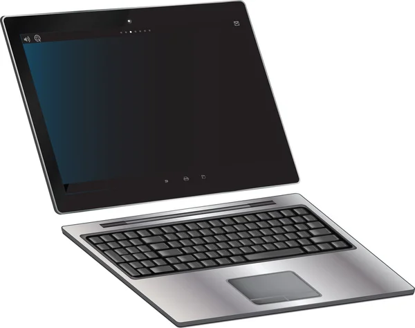 Laptop isolerad på vit bakgrund vektor illustration — Stock vektor