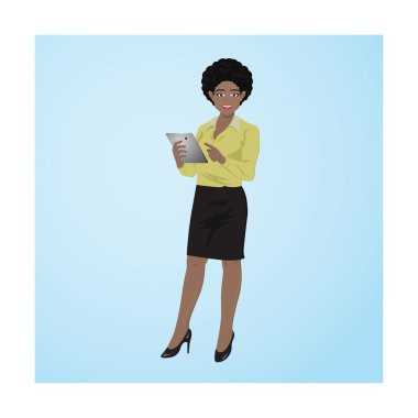 iş kadını ile bir klasör belgeler için