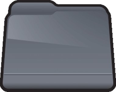 siyah klasörü küçük resim illüstrasyon