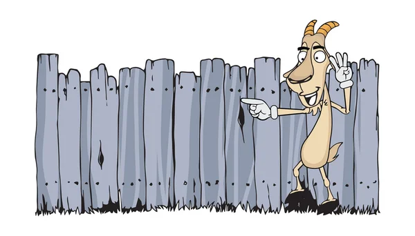 Gris de dibujos animados divertido cabra — Archivo Imágenes Vectoriales
