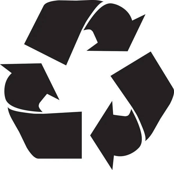 Recycle symbol on white — Stock Vector