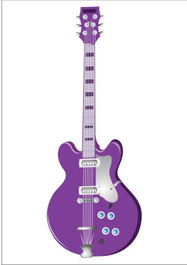 mor bir elektro gitar vektör görüntü.