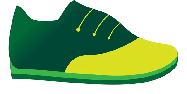 Векторное изображение зеленой спортивной обуви . — стоковый вектор