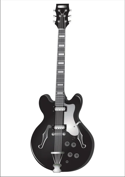Vector image of a black guitar. — Stock Vector