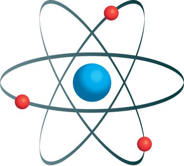 Atom beyaz üzerinde vektör görüntü.