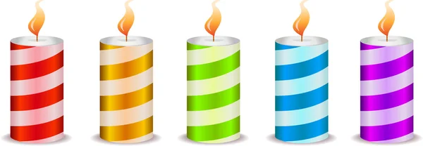 Illustrazione di candele colorate . — Vettoriale Stock