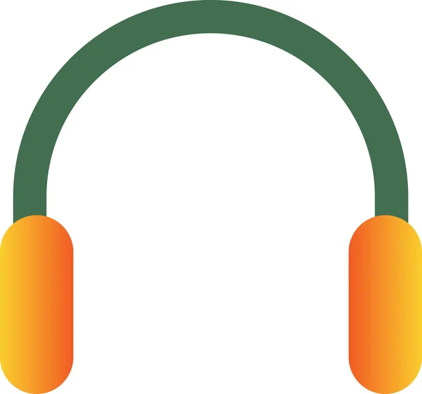 Зелені та жовті навушники . — стоковий вектор