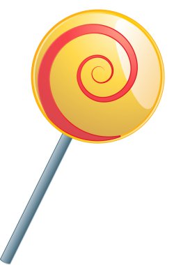 Sarı ve kırmızı lolipop.