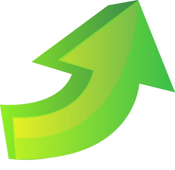 Flèche verte pointant vers le haut. — Image vectorielle